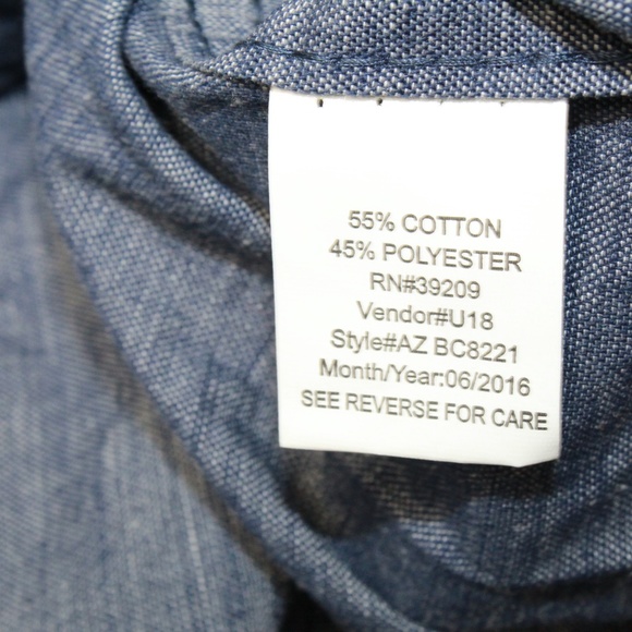 NEW Burnside Long Sleeve Button Down Shirt Denim L - Picture 5 of 8